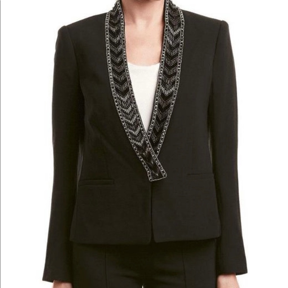 Rachel Zoe Black Mya Beaded Lapel Jacket